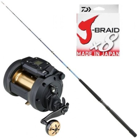 PACK DAIWA CARRETE ELECTRICO TANACOM 1200 + CAÑA TANACOM BOAT + TRENAZADO J-BRAID DEL 0.42MM - 500M