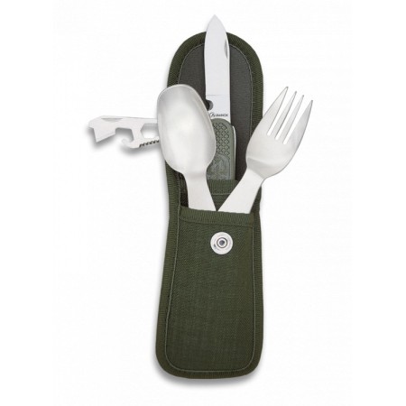SET MULTIUSOS VERDE ALBAINOX  CUCHARA/TENEDOR/NAVAJA MULTIUSOS