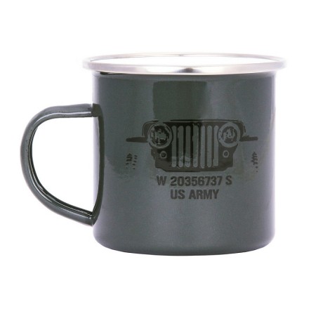 TAZA ESMALTADA WILLYS VERDE