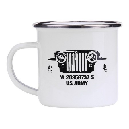 TAZA ESMALTADA WILLYS BLANCA