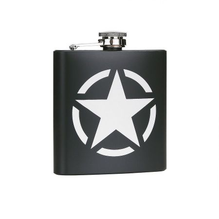 PETACA VERDE ACERO INOX US ARMY STAR