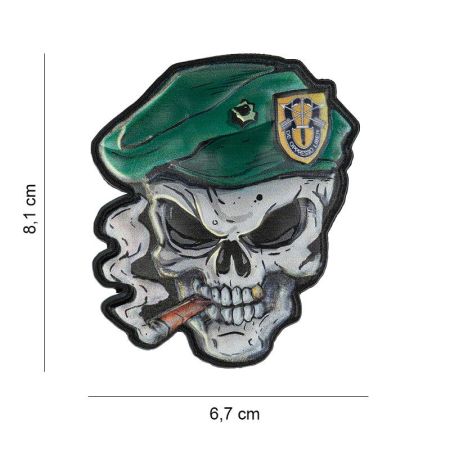 PARCHE PVC UV SKULL BOINA VERDE