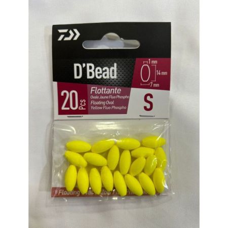 PERLAS FLOTANTES DAIWA OVALES S YELLOW FLUO PHOSPHO
