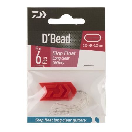 TOPE DE SILICONA DAIWA TRANSPARENTES D´BEAD 5 X 6 PIEZAS