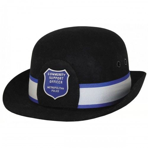 Policía británica Sombrero de mujer, con placa y cinta